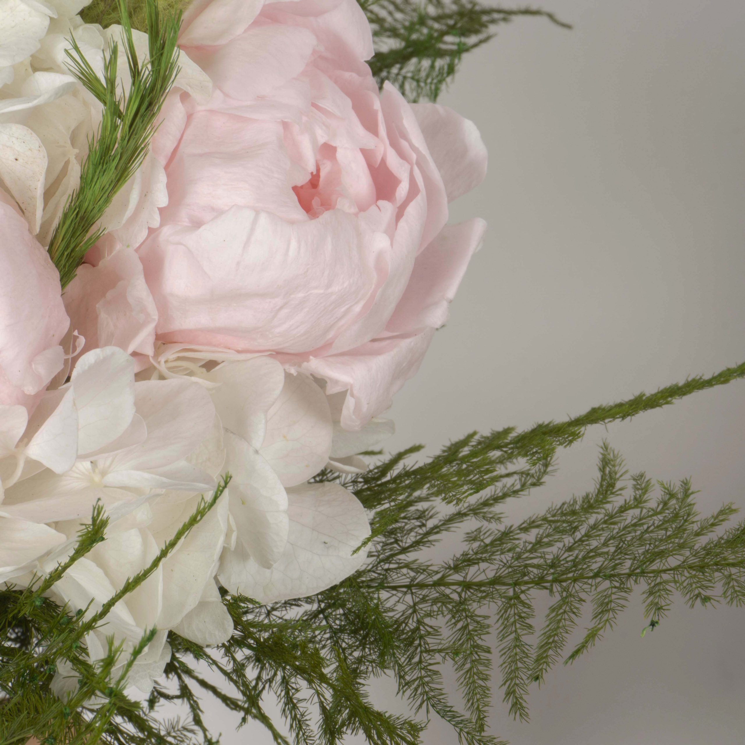 Bouquet Di Peonie Artificiali Realistiche – Rosa E Bianco Con Ortensie, Fiori Finti Per Matrimoni E Decorazione